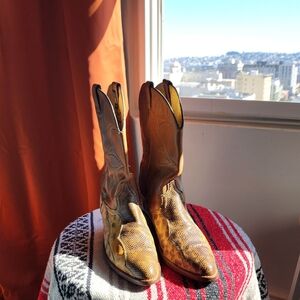 ACME - Men's Leather & SnakeSkin Acent Cowboy Boots